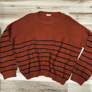 Chic Soul Striped Knit Oversized Sweater Women’s Large